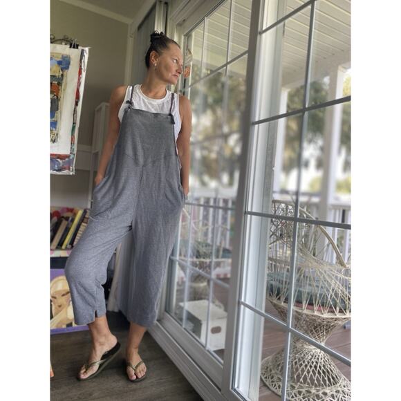 Free People Movement Hot Shot Heather Grey S P Activewear Jumpsuit - Picture 1 of 11